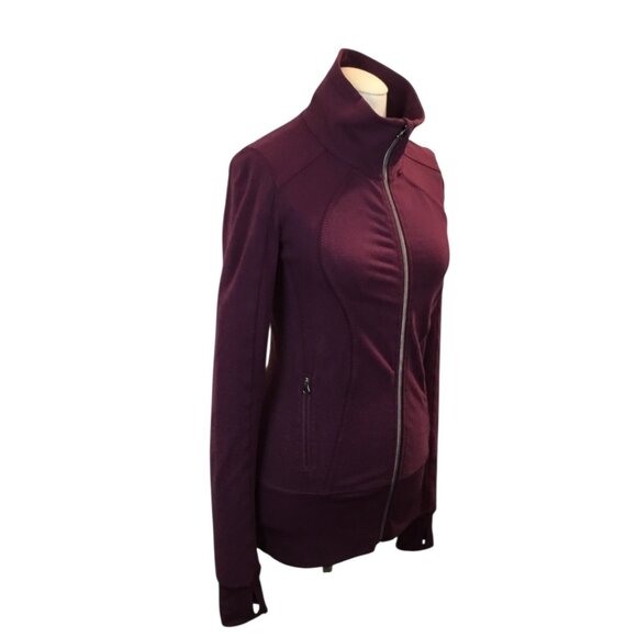 Lululemon Define Jacket Womens XS/S  Burgundy Full-Zip High Collar Thumbholes Ac - Picture 3 of 7